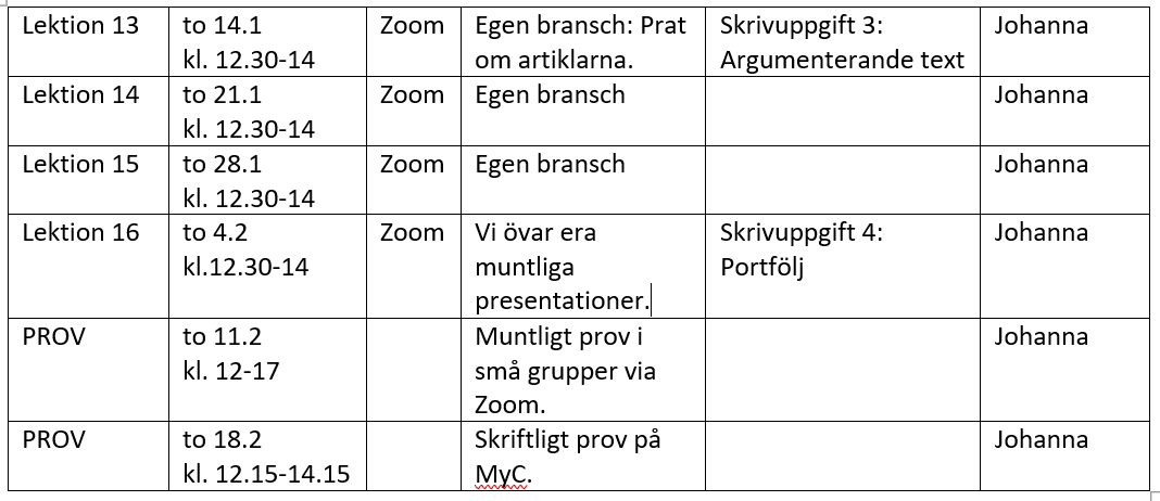 tidtabell