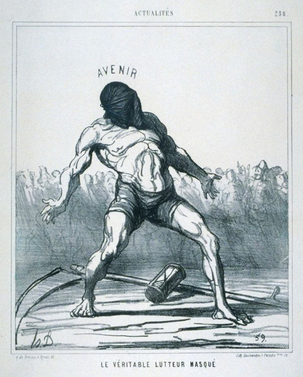 Honoré Daumier: Le véritable lutteur masqué (1867) [https://art.famsf.org/honoré-daumier/le-véritable-lutteur-masqué-no-238-series-actualités-1956352]