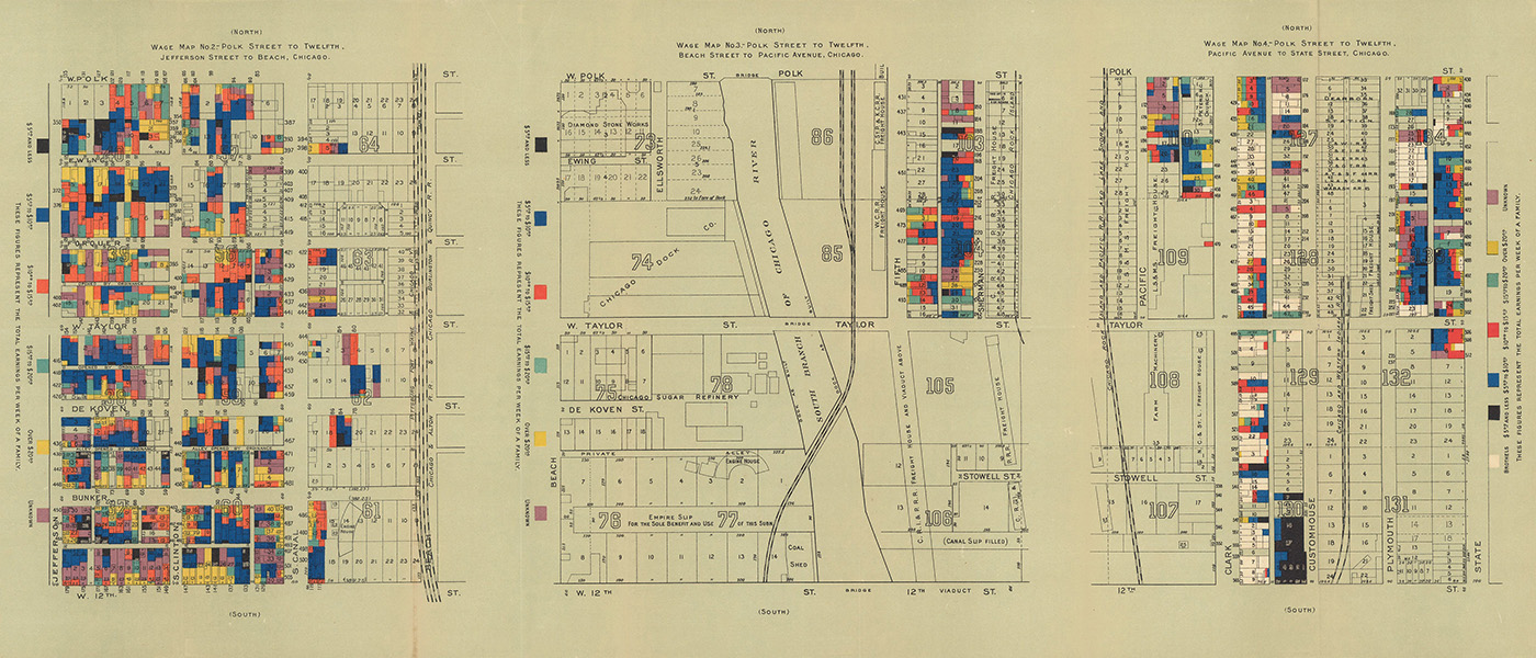 Florence Kelley: Chicago Wage Maps, 1895.