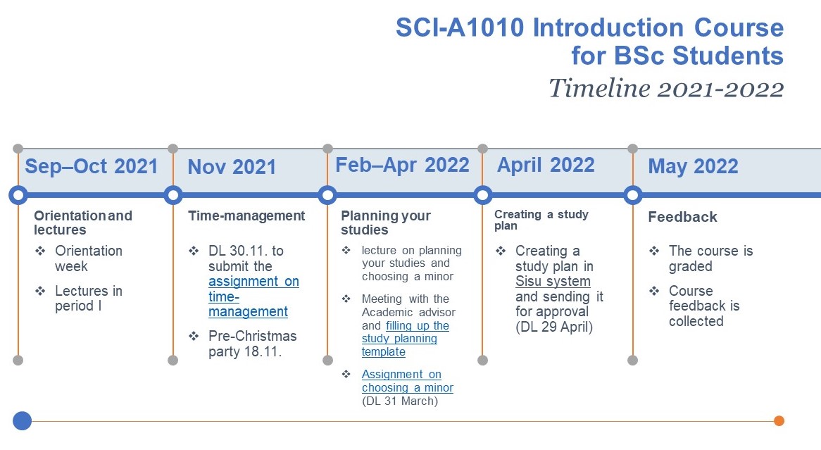 Timeline for the course