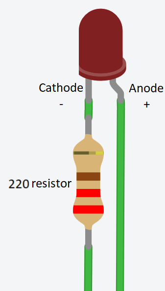 Current limiting resistor for a LED