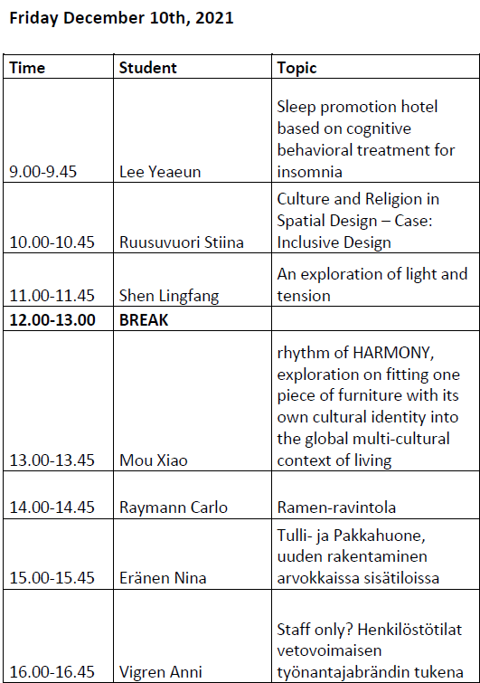 Interior thesis schedule 2