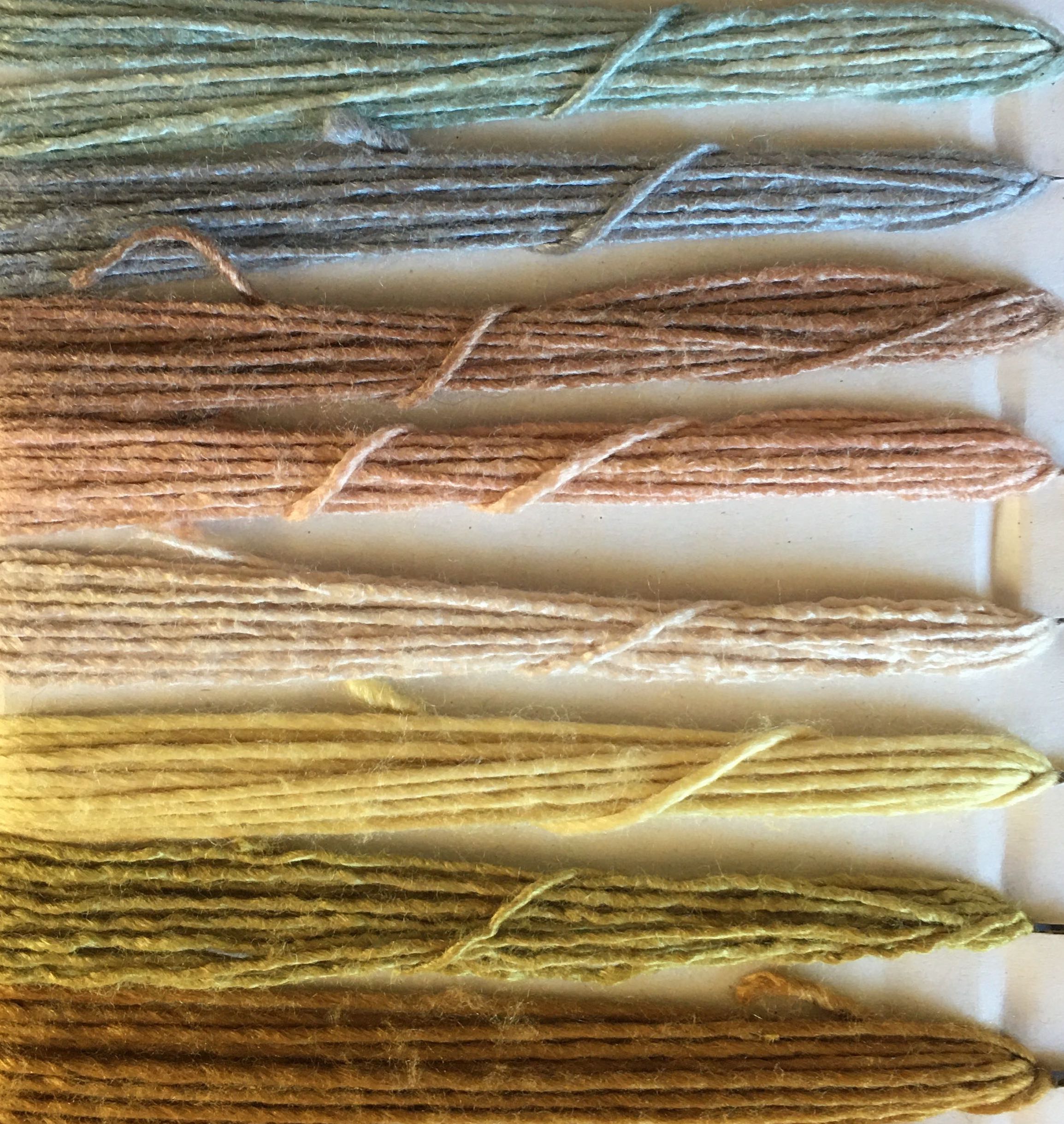 Colourful silk yarn samples