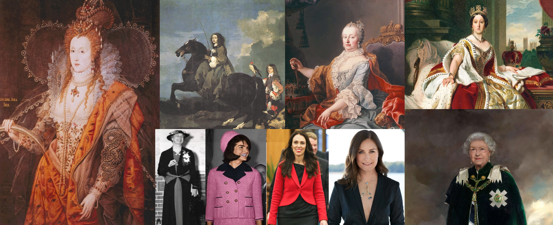 Collage of historical and modern women.