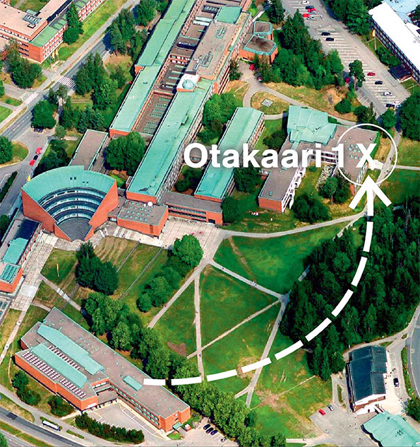 Photo showing entrance to Otakaari 1X