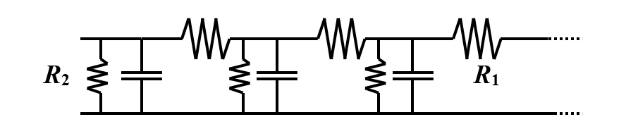 Transmission line of a conductor with a finite conductivity.
